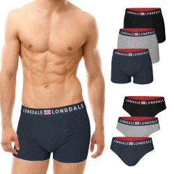 Pack 6 Paia Slip / Boxer LONSDALE Cotone Elasticizzato 